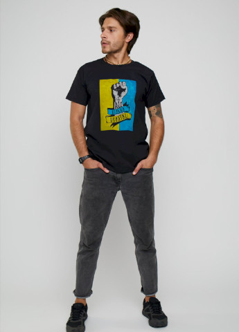 Черная футболка мужская basic /дышащий принт/ YAPPI