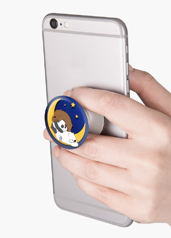 Попсокет (Popsockets) тримач для смартфону Вся правда про ведмедів (We Bare Bears) (8754-2894) Чорний MobiPrint (229014795)