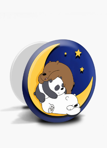 Попсокет (Popsockets) тримач для смартфону Вся правда про ведмедів (We Bare Bears) (8754-2894) Чорний MobiPrint (229014795)