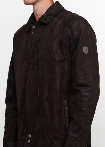 Темно-коричневая демисезонная куртка замшевая Mustang