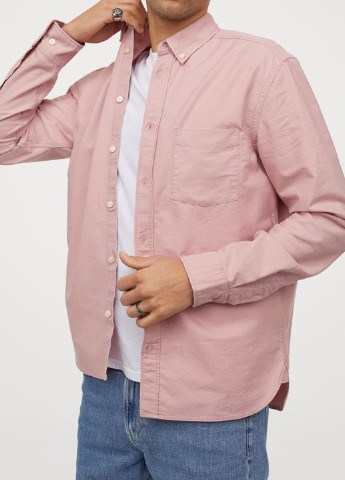 Розовая рубашка однотонная H&M