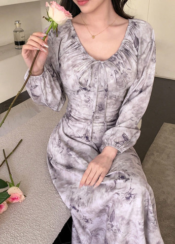 Лілова кежуал сукня а-силует SHEIN з абстрактним візерунком