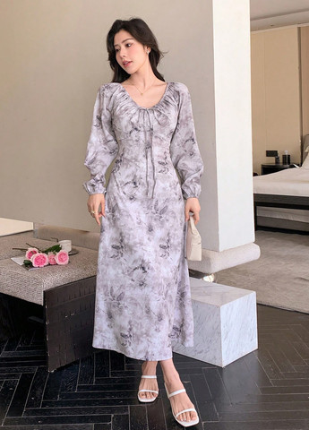 Лілова кежуал сукня а-силует SHEIN з абстрактним візерунком