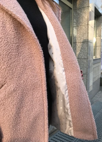 Двубортне пальто букле з додаванням шерсті мокко 42-44 Guseva Wear (252532192)