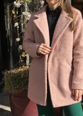 Двубортне пальто букле з додаванням шерсті мокко 42-44 Guseva Wear (252532192)