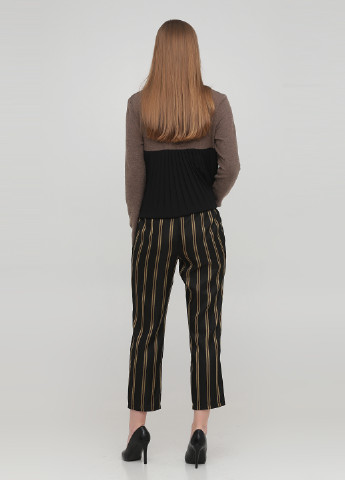 Черные кэжуал демисезонные укороченные, прямые брюки Berna