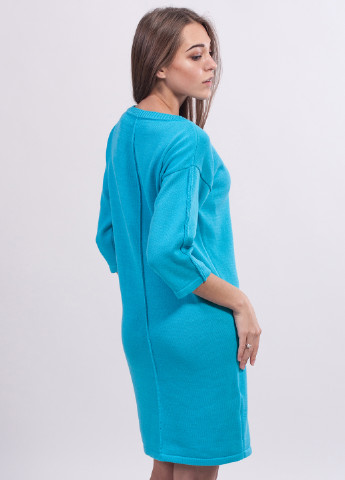 Голубое кэжуал платье с длинным рукавом Bakhur