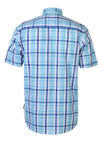 Голубой кэжуал рубашка в клетку Pierre Cardin с коротким рукавом