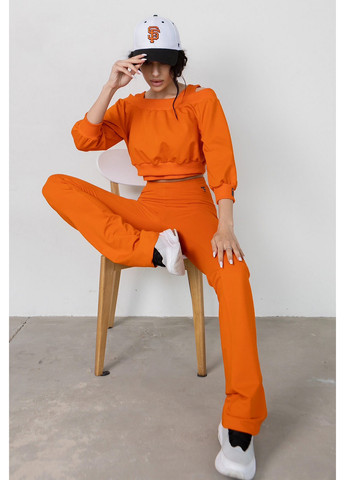 Оранжевые кэжуал демисезонные прямые брюки TOTALFIT