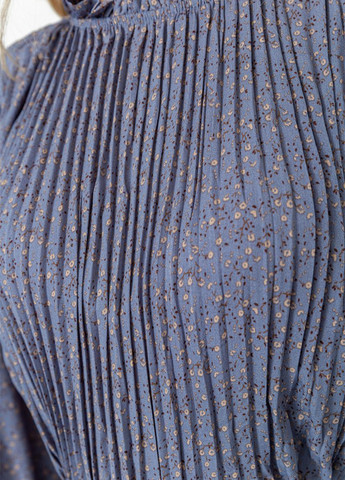 Серо-синее кэжуал платье плиссированное Ager с цветочным принтом