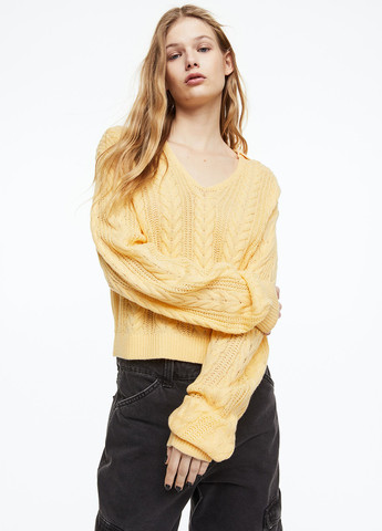 Светло-желтый демисезонный джемпер вільного крою пуловер H&M