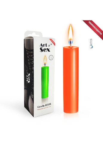 Оранжевая свеча восковая Art of Sex size M 15 см низкотемпературная, люминесцентная ADDICTION (255340368)