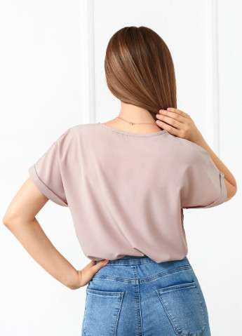 Бежевая летняя блузка-футболка Fashion Girl Moment