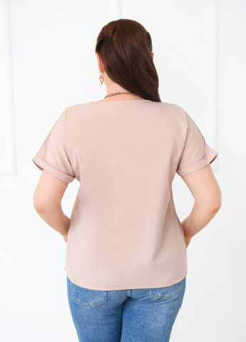 Бежевая летняя летняя блузка-футболка Fashion Girl Moment