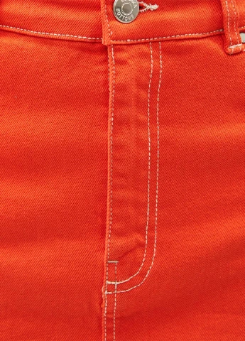 Оранжевая джинсовая однотонная юбка Bershka