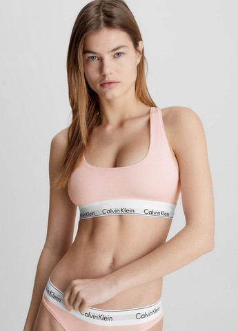 Розовый топ бюстгальтер Calvin Klein без косточек хлопок