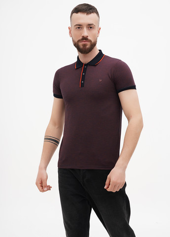 Бордовая футболка-поло для мужчин Benson & Cherry с геометрическим узором