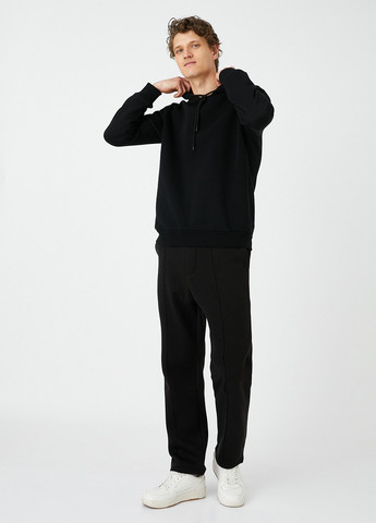 Черные спортивные демисезонные прямые брюки KOTON