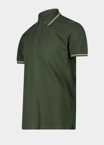 Оливковая (хаки) футболка-поло для мужчин CMP однотонная