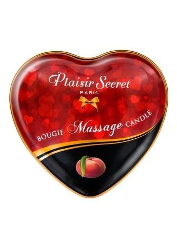 Масажна свічка серця Peach (35 мл) Plaisirs Secrets (254151834)