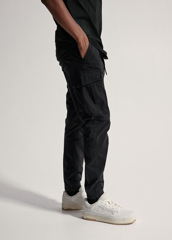 Черные кэжуал демисезонные джоггеры, зауженные, карго брюки H&M