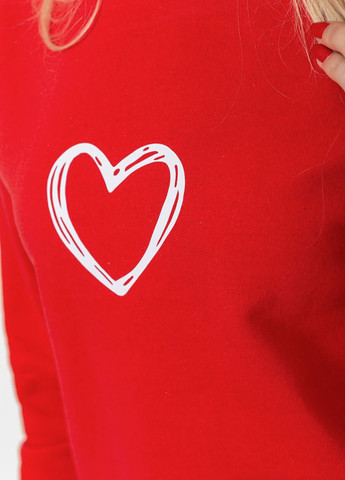 Свитшот Ager - Прямой крой сердечки красный кэжуал хлопок, трикотаж - (266276009)
