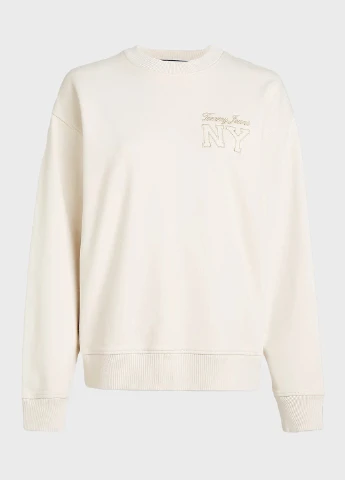 Светло-бежевый свитшот Tommy Jeans однотонный вышивка (306920466)