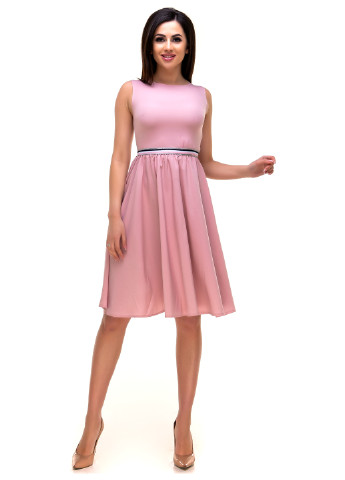 Розовое кэжуал платье клеш Olsa однотонное