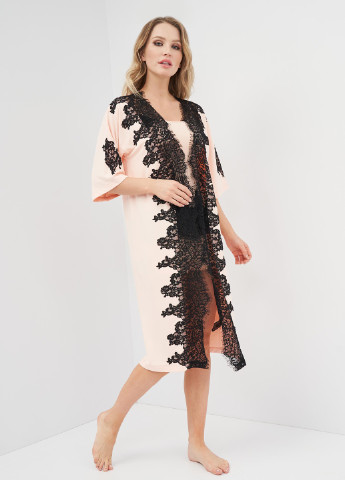 Халат жіночий XXL персиковий 03106 Effetto (254797175)