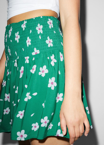 Зеленая кэжуал цветочной расцветки юбка C&A