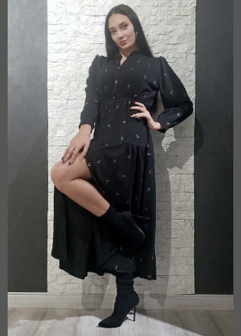 Чорна кежуал сукня di classe турецькі огірки