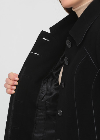 Черное демисезонное Пальто однобортное Nina Vladi