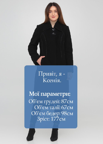Чорне демісезонне Пальто однобортне Nina Vladi