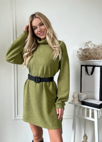 Оливкова (хакі) тепла сукня Garna