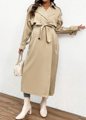 Плащ для вагітних SHEIN тренчкот на гудзиках демісезон (341286302)