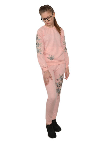 Розовый демисезонный костюм (свитшот, брюки) брючный Blanka
