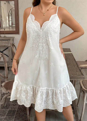 Білий кежуал сукня а-силует SHEIN однотонна