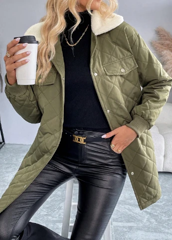 Зеленое демисезонное Куртка SHEIN