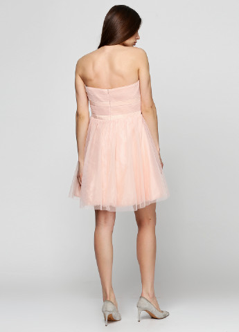 Персикова коктейльна плаття, сукня Leona однотонна