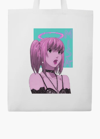 Еко сумка шоппер біла Мисан Амане Зошит смерті (Misa Amane Death Note) (9227-2827-WT2) Еко сумка шоппер біла 41*35 см MobiPrint (221683014)