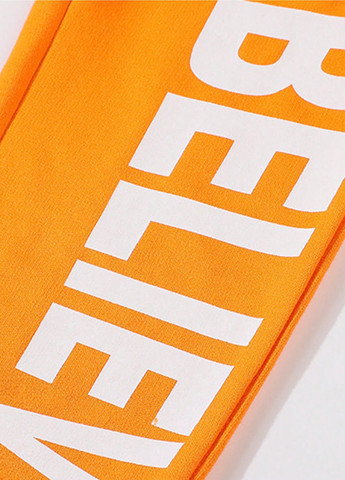 Оранжевые кэжуал, спортивные демисезонные брюки джоггеры SHEIN