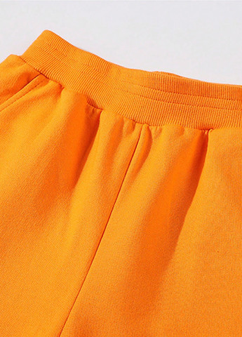 Оранжевые кэжуал, спортивные демисезонные брюки джоггеры SHEIN