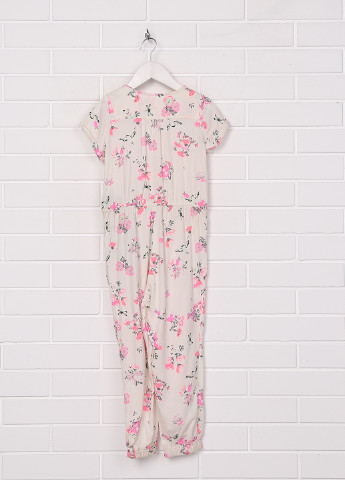Комбинезон H&M комбинезон-брюки цветочный светло-бежевый кэжуал
