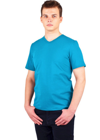 Бирюзовая демисезонная футболка мужская Пані Яновська ФМ-05