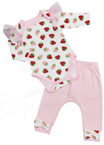 Розовый демисезонный комплект одежды для младенцев Баранчик БО