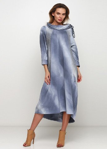 Серо-голубое кэжуал платье оверсайз Made in Italy градиентное ("омбре")