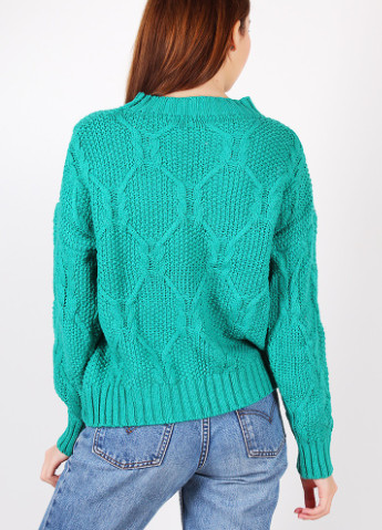 Смарагдовий демісезонний светр жіночий в'язаний смарагдовий 42-46 AAA