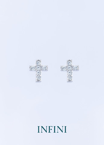 Серьги серебряные Infini с крестами (250152988)