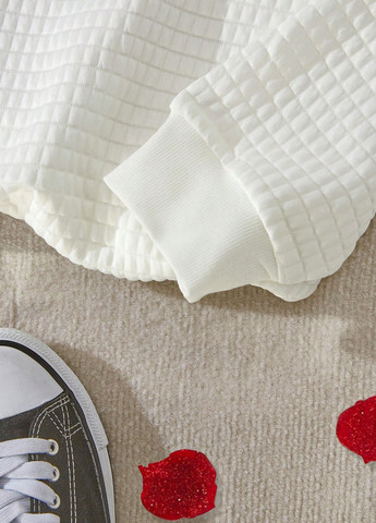 Белый свитшот SHEIN надпись без декора (342067996)