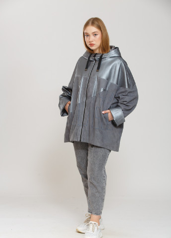 Срібна демісезонна куртка серебристо-сірий Donna Bacconi